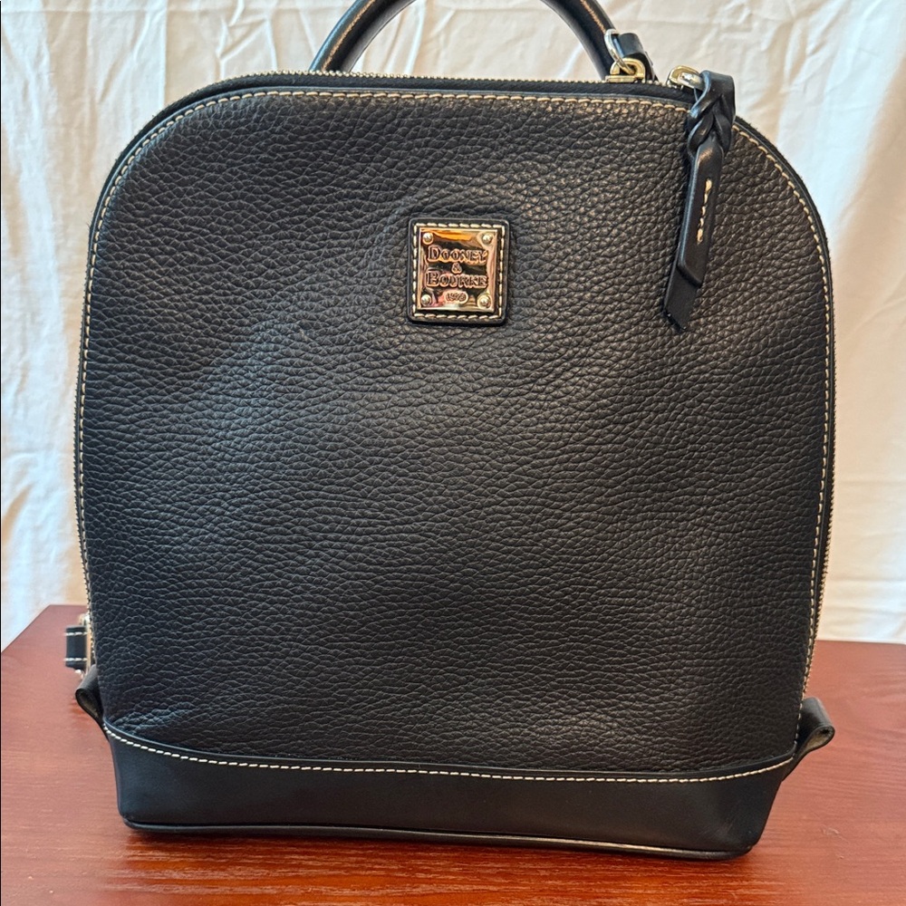 Dooney & Bourke Black Pebbled Leather Backpack